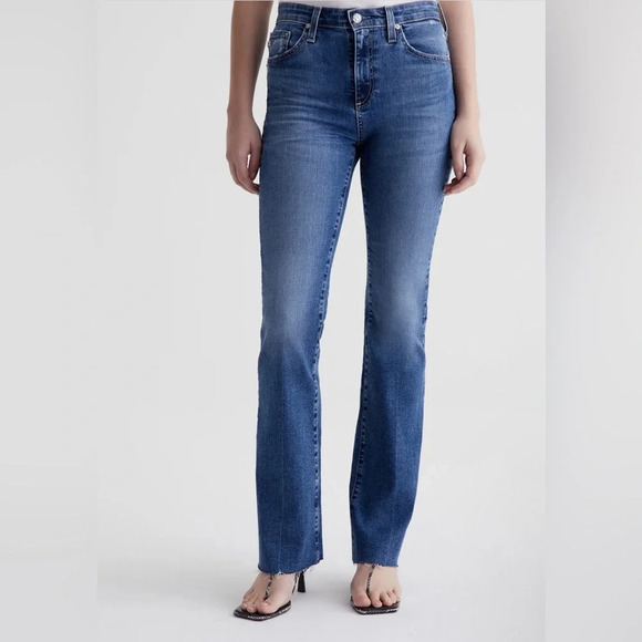 AG Jeans Farrah Boot High Rise denim Medium wash, raw him size 32 R - Picture 5 of 15